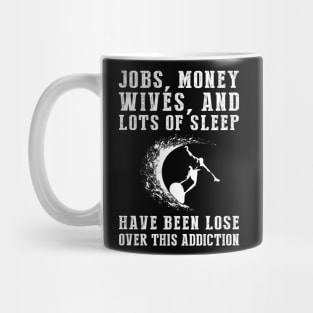 Riding the Waves, Making Waves: The Epic Surfing Addiction Tee! Mug